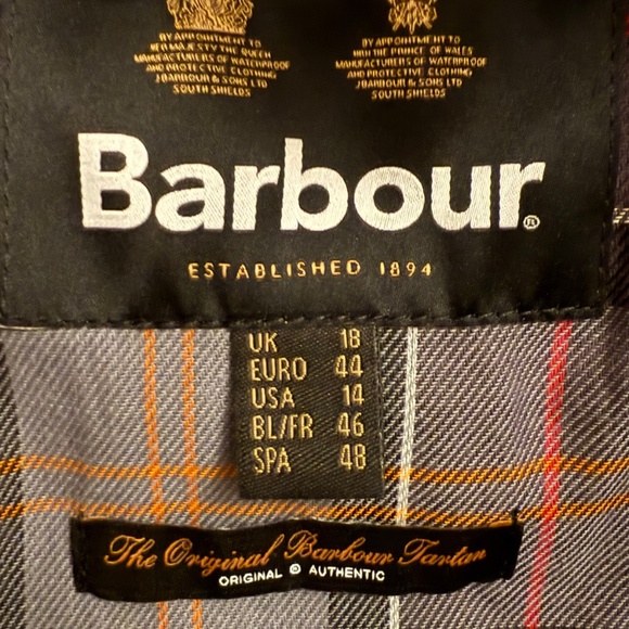 NWT Barbour Beadnell Waxed Jacket Black US 14 - Picture 11 of 11